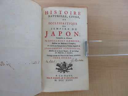 Histoire Naturelle De L'Empire Du Japon By Kaempfer, 1732 French Full Leather