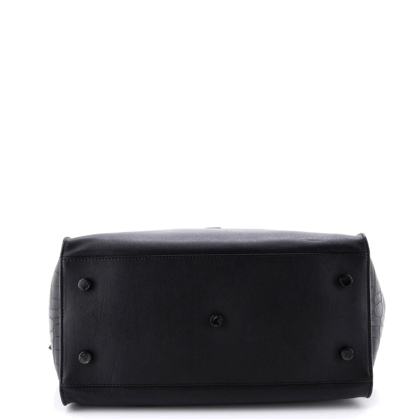 Saint Laurent Monogram Cabas Downtown Leather With Crocodile Embossed Leather