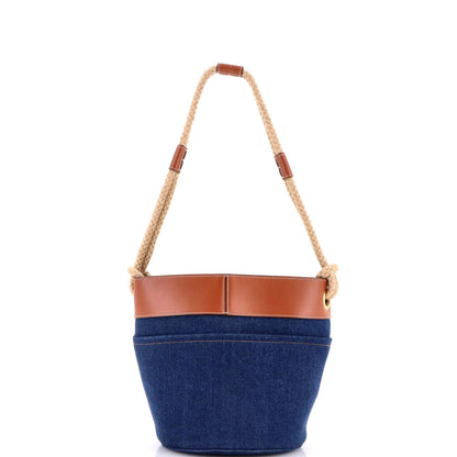 Celine Rope Bucket Bag Denim Small
