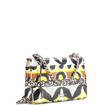 Prada Chain Flap Bag Printed Saffiano Leather Medium