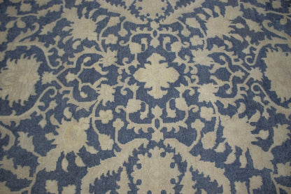 Handmade Wool Oriental Rug Large Slate Blue