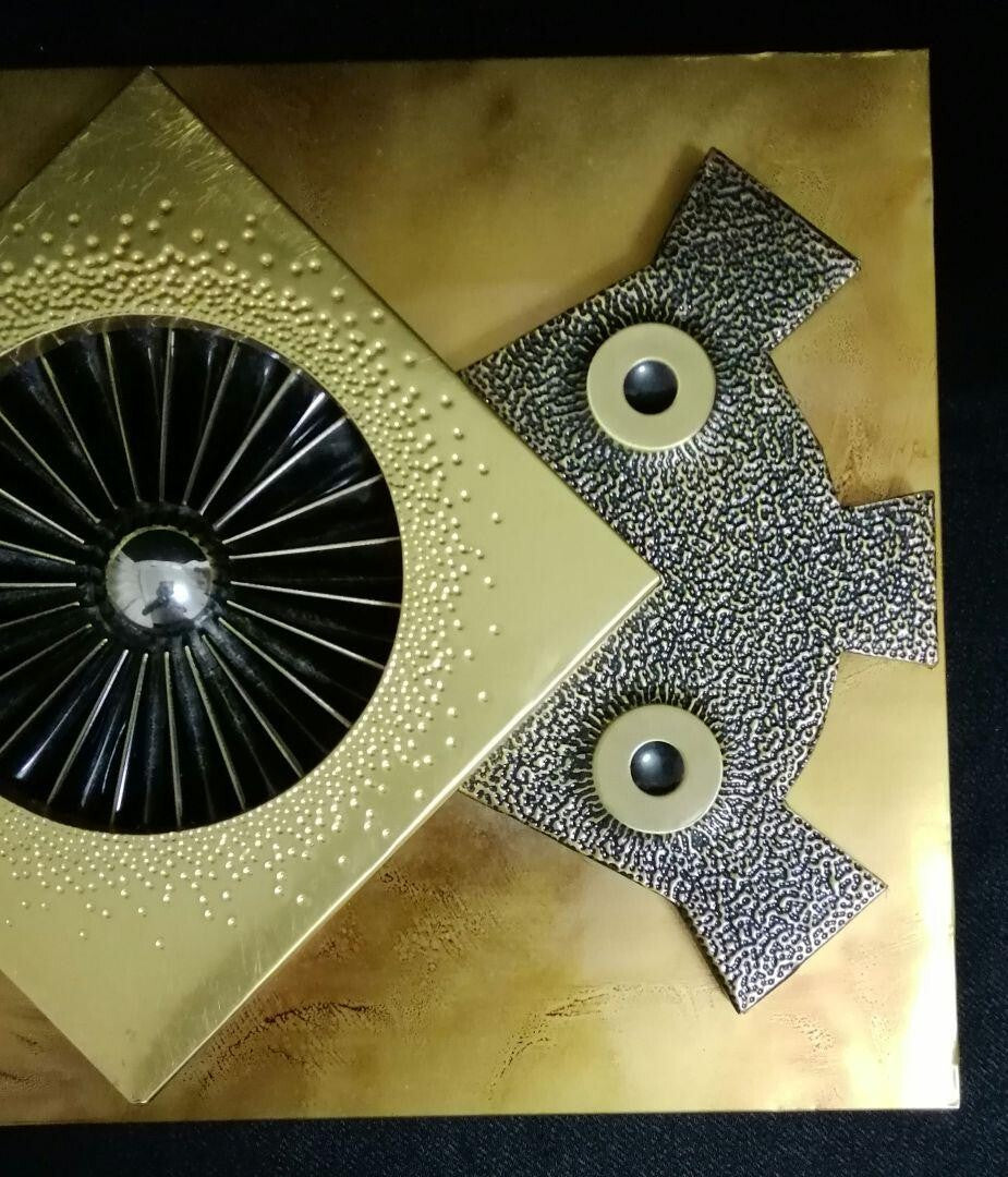 Stephen Chun Original Vintage Silver Wall Deco Art Sculpture Decoration