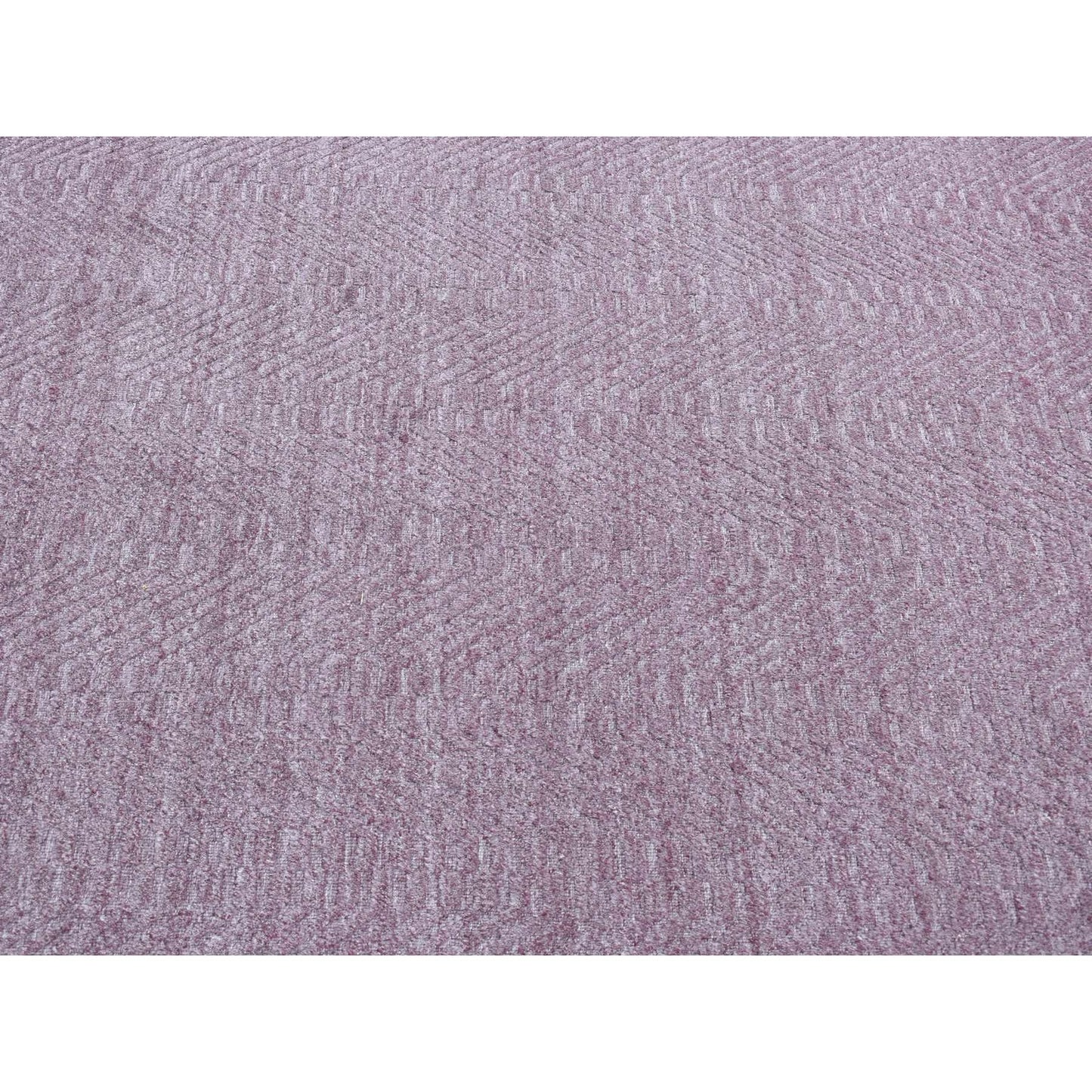 8'X10'1" Liserian Purple Hand Loomed Pure Wool Tone On Tone Oriental Rug