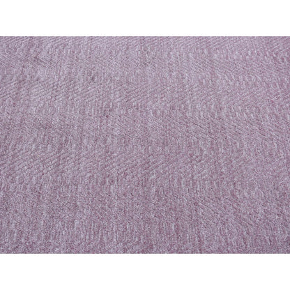 8'X10'1" Liserian Purple Hand Loomed Pure Wool Tone On Tone Oriental Rug