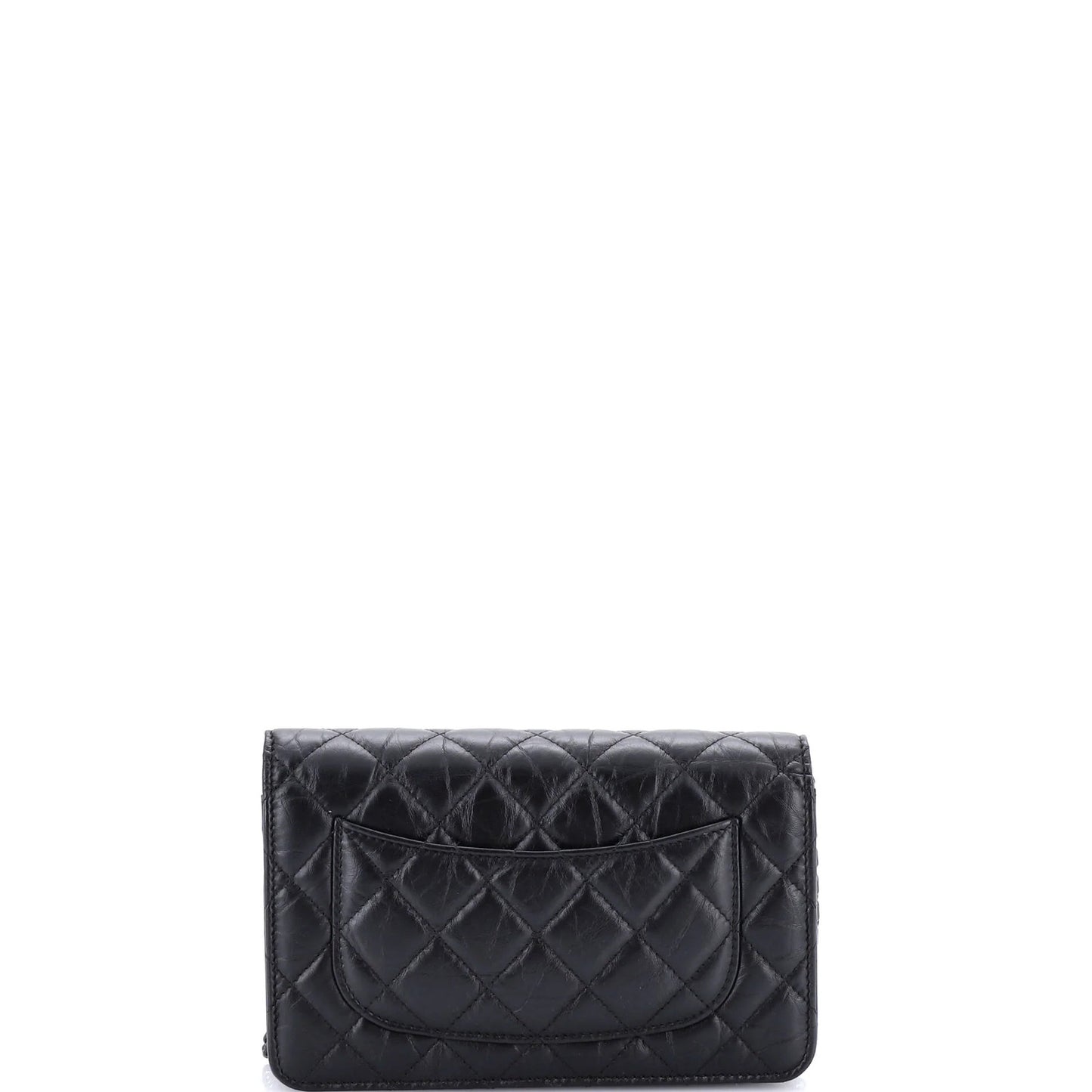 Chanel So Black Reissue 2.55 Wallet On Chain Quilted Aged Calfskin