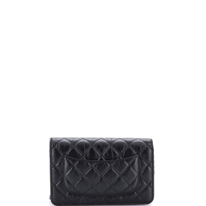 Chanel So Black Reissue 2.55 Wallet On Chain Quilted Aged Calfskin