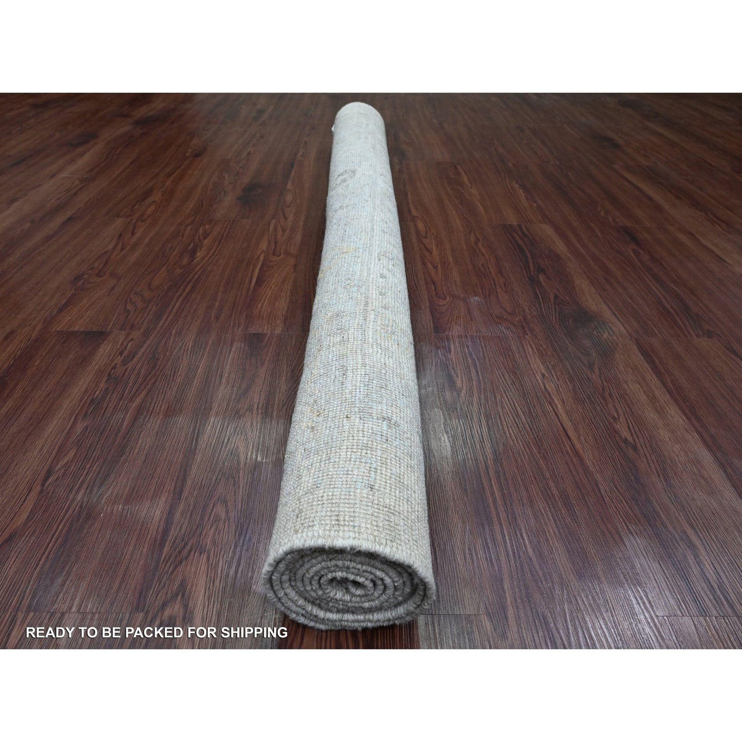 5'X6'10" Gray Afghan Angora Oushak All Over Pattern Hand Knotted Wool Rug