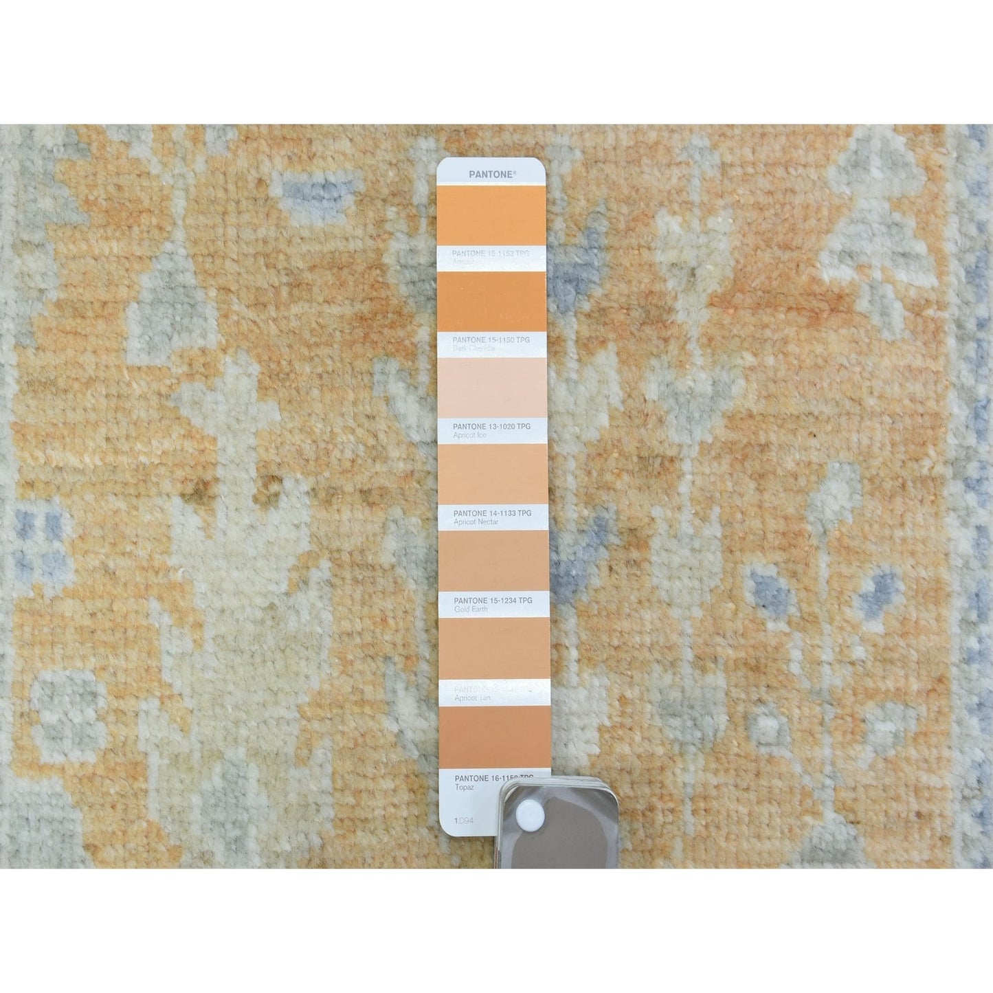 2'6"X19'2" Orange Hand Knotted Afghan Angora Oushak Soft Wool Runner Rug