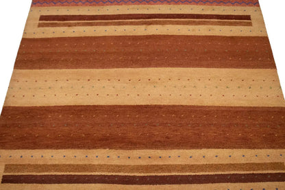 Handmade Gabbeh Rug Modern Tribal Stripes Design Wool Oriental Carpet 7X10 ft