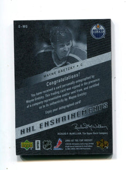 Wayne Gretzky 2006 Upper Deck Nhl Enshrinements #E-Wg Autographed Card /50