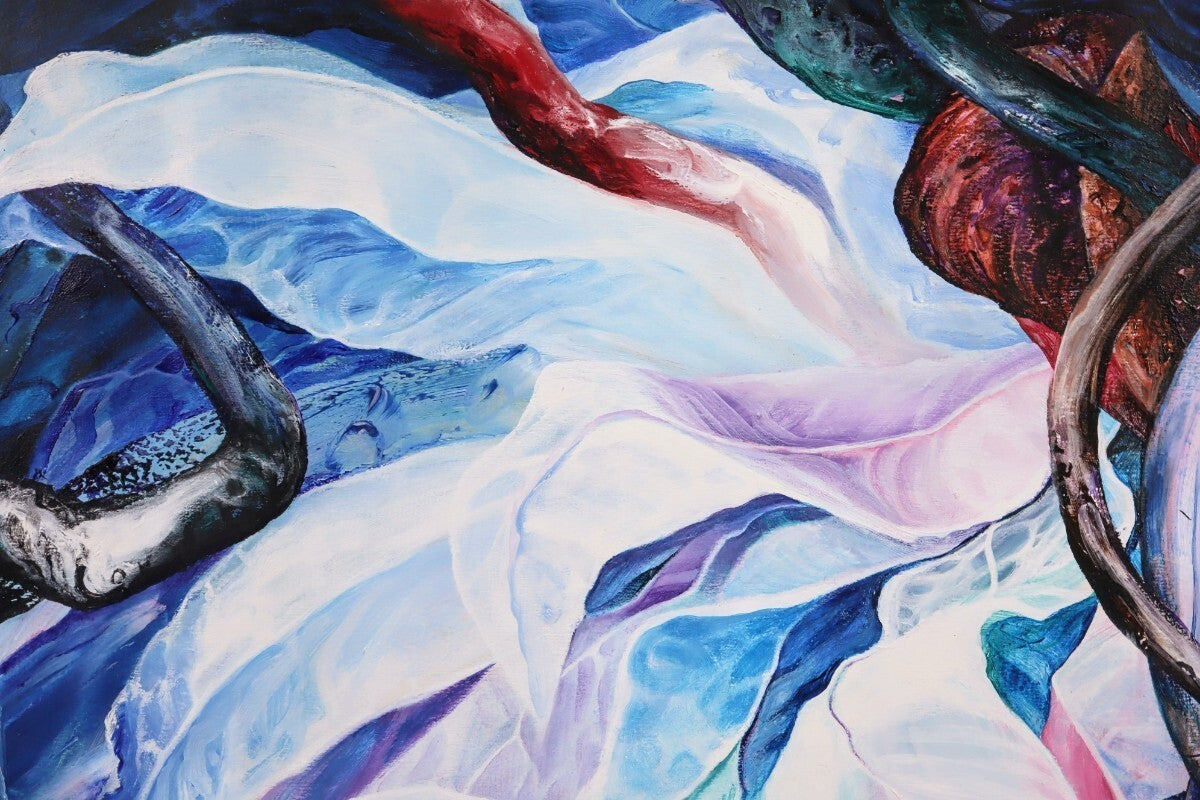 Alberto Jorge Carol 1990 Original Acrylic Painting "Tropico No.190 Roce" Signed