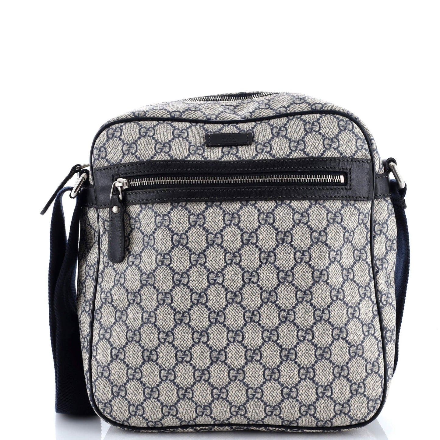 Gucci Front Zip Messenger Gg Coated Canvas Medium