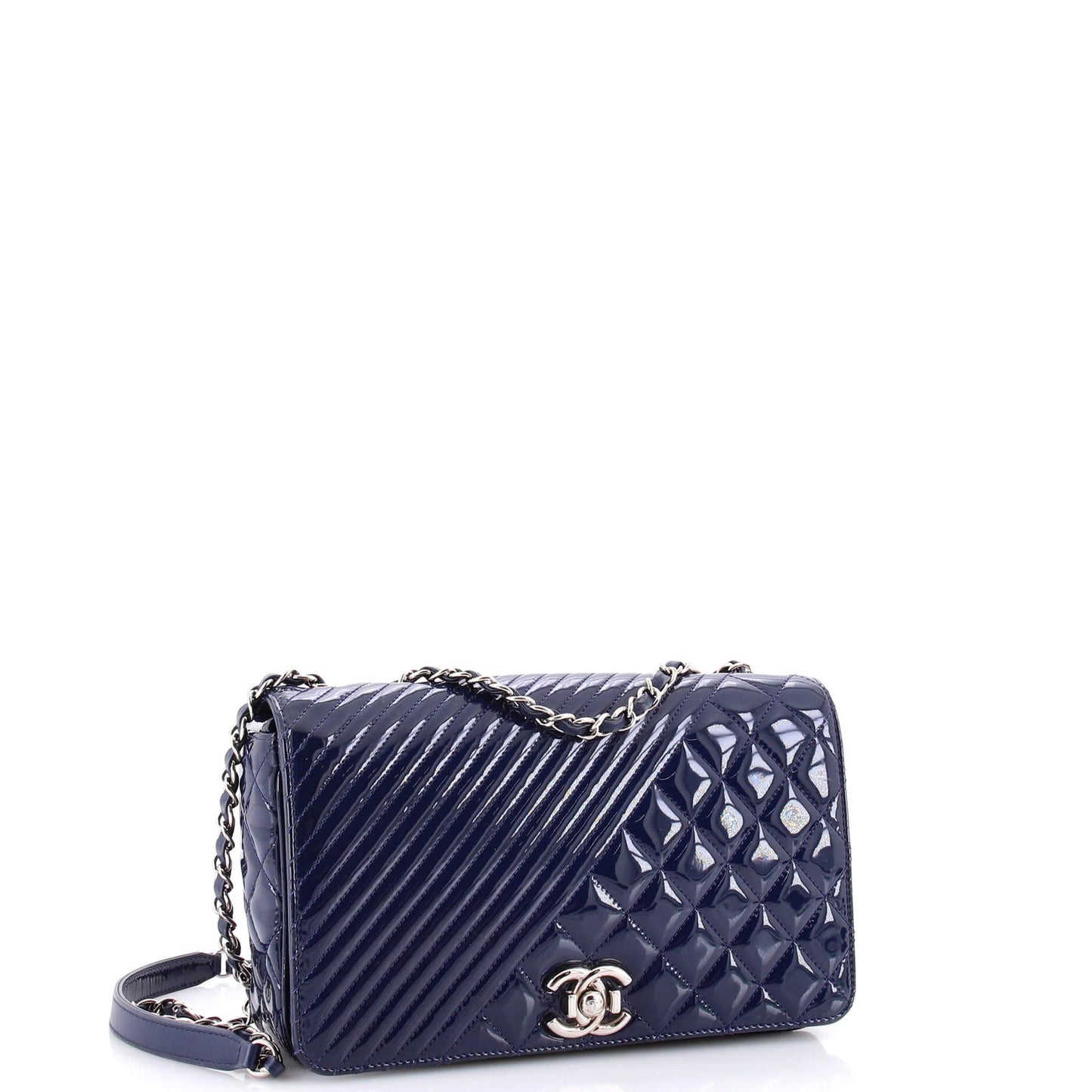 Chanel Coco Boy Flap Bag Quilted Patent Medium