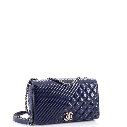 Chanel Coco Boy Flap Bag Quilted Patent Medium