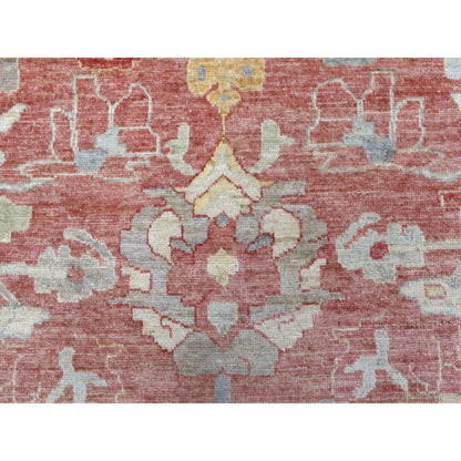 11'7"X14'6" Red Angora Ushak Soft Wool Hand Knotted Oversized Rug