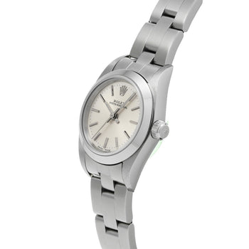 Rolex Oyster Perpetual 76080 Silver Case Size 2424Mm Ladies Used Watch #31184