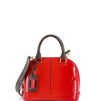 BB Louis Vuitton Alma Handbag Vernis with Monogram Canvas