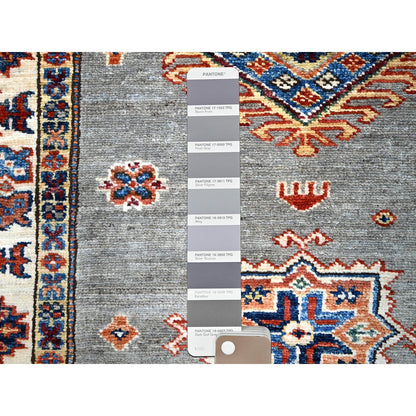 2'8"X15'5" Gray Afghan Super Kazak 100% Wool Oversized Oriental Runner Rug