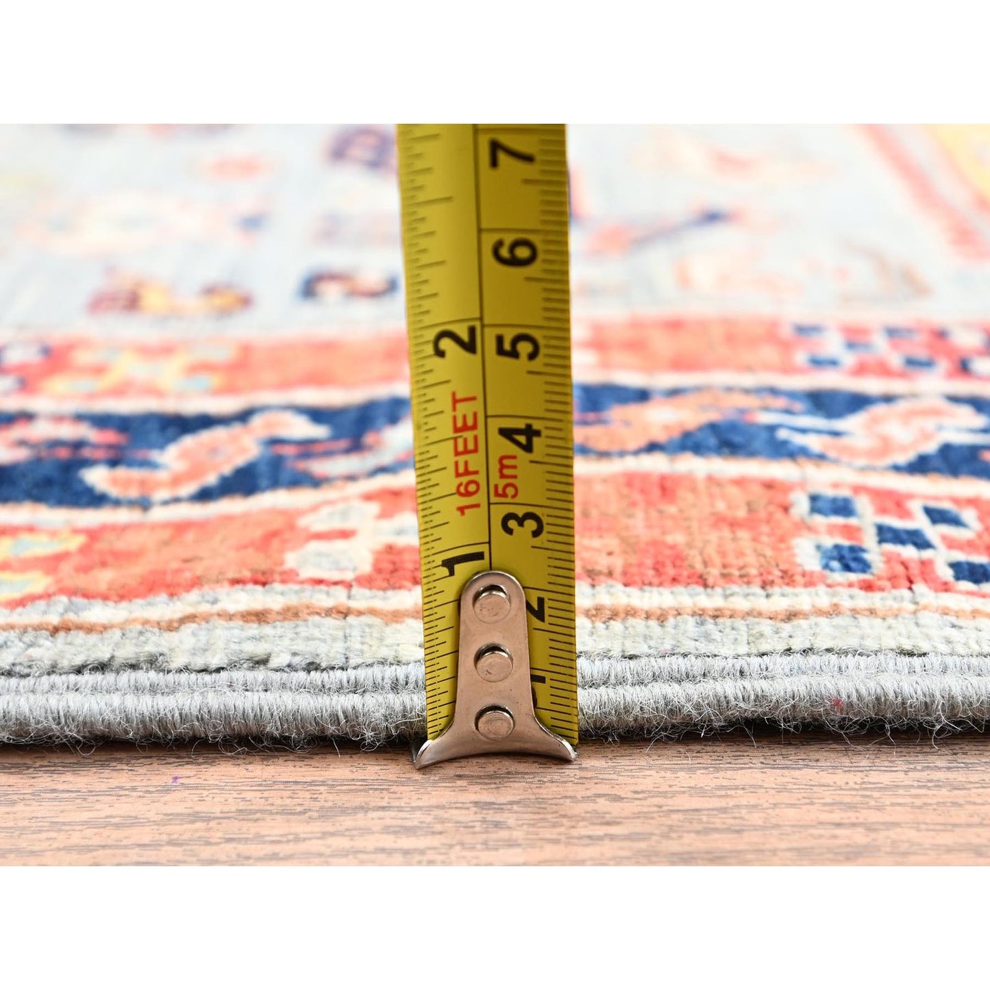 3'X5' Gray Hand Knotted Rug All Wool Armenian Inspired Caucasian Design