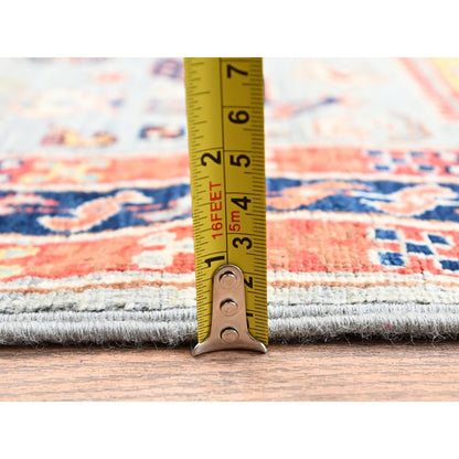 3'X5' Gray Hand Knotted Rug All Wool Armenian Inspired Caucasian Design