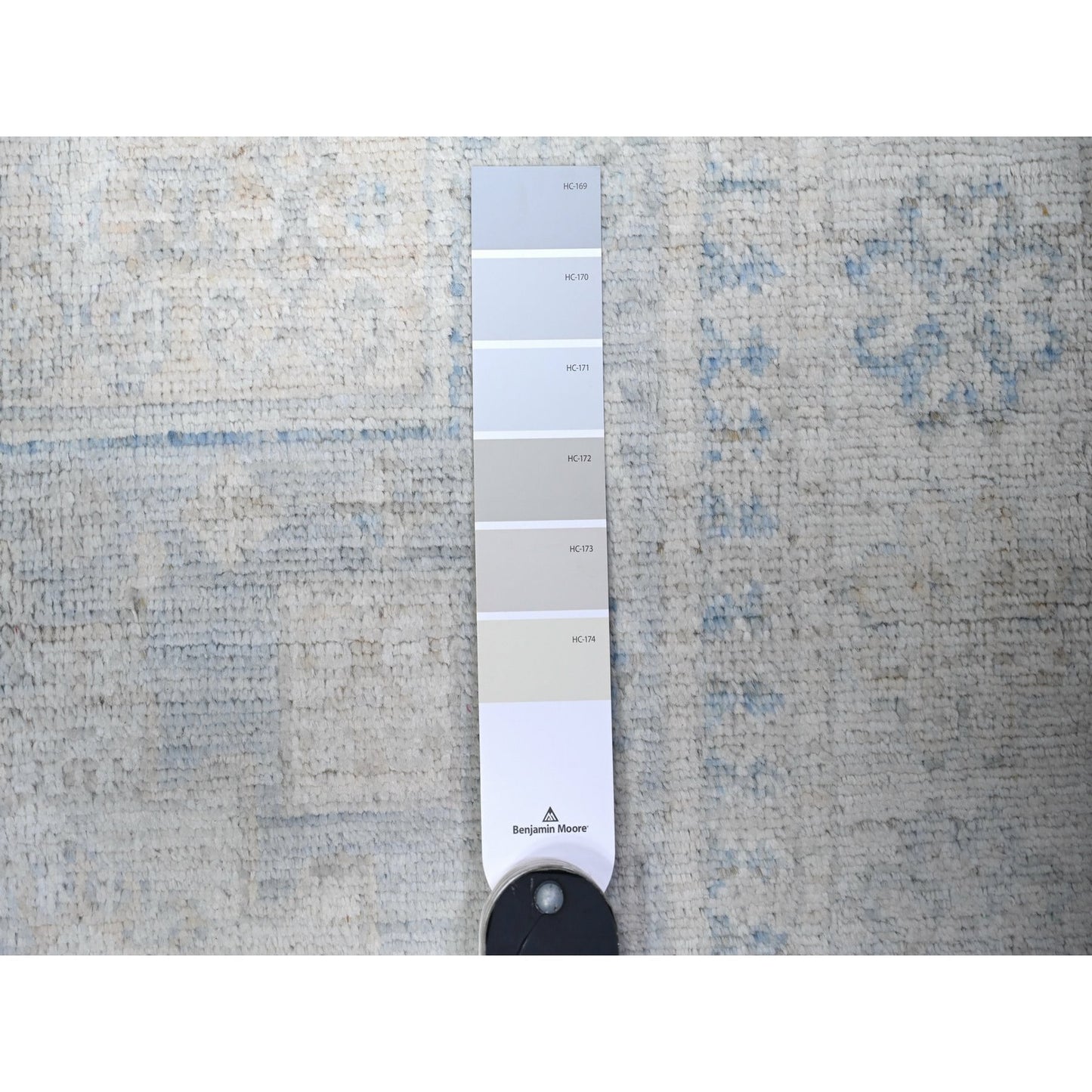 3'1"X10' Spanish Gray Washed Out Peshawar Wool Hand Knotted Runner Rug