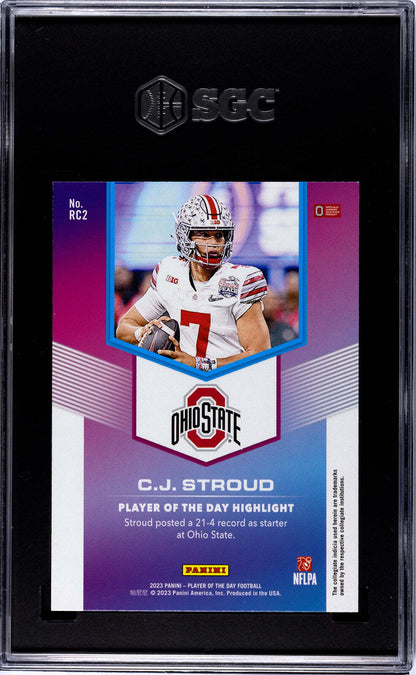 Cj Stroud 2023 Panini Player Of The Day #Rc2 Sgc 9