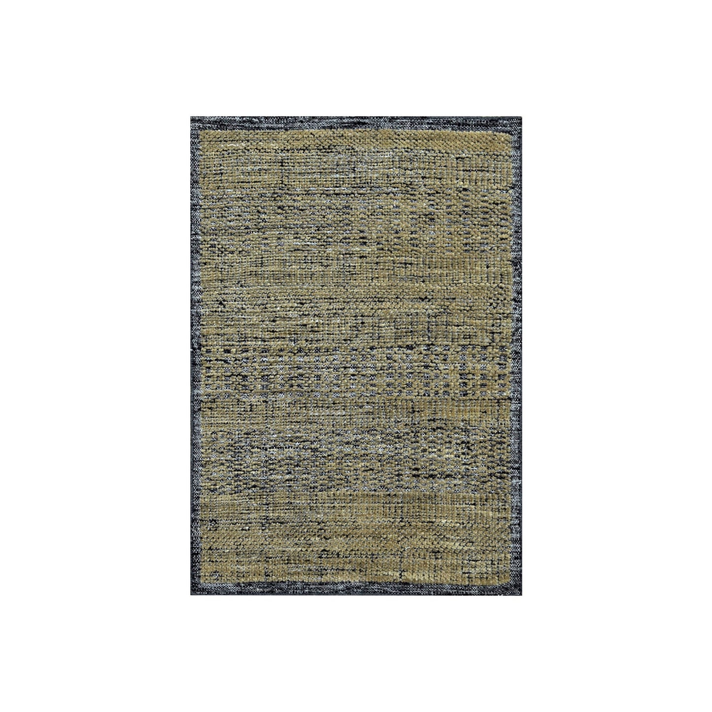 2'X3' Black & Brown Oxidized Grass Design, 100% Wool Hand Knotted Mat Rug