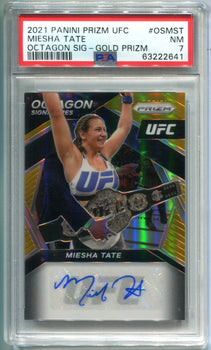 Miesha Tate 2021 Panini Prizm Ufc Gold Auto #Osmst Psa Nm 7 Card