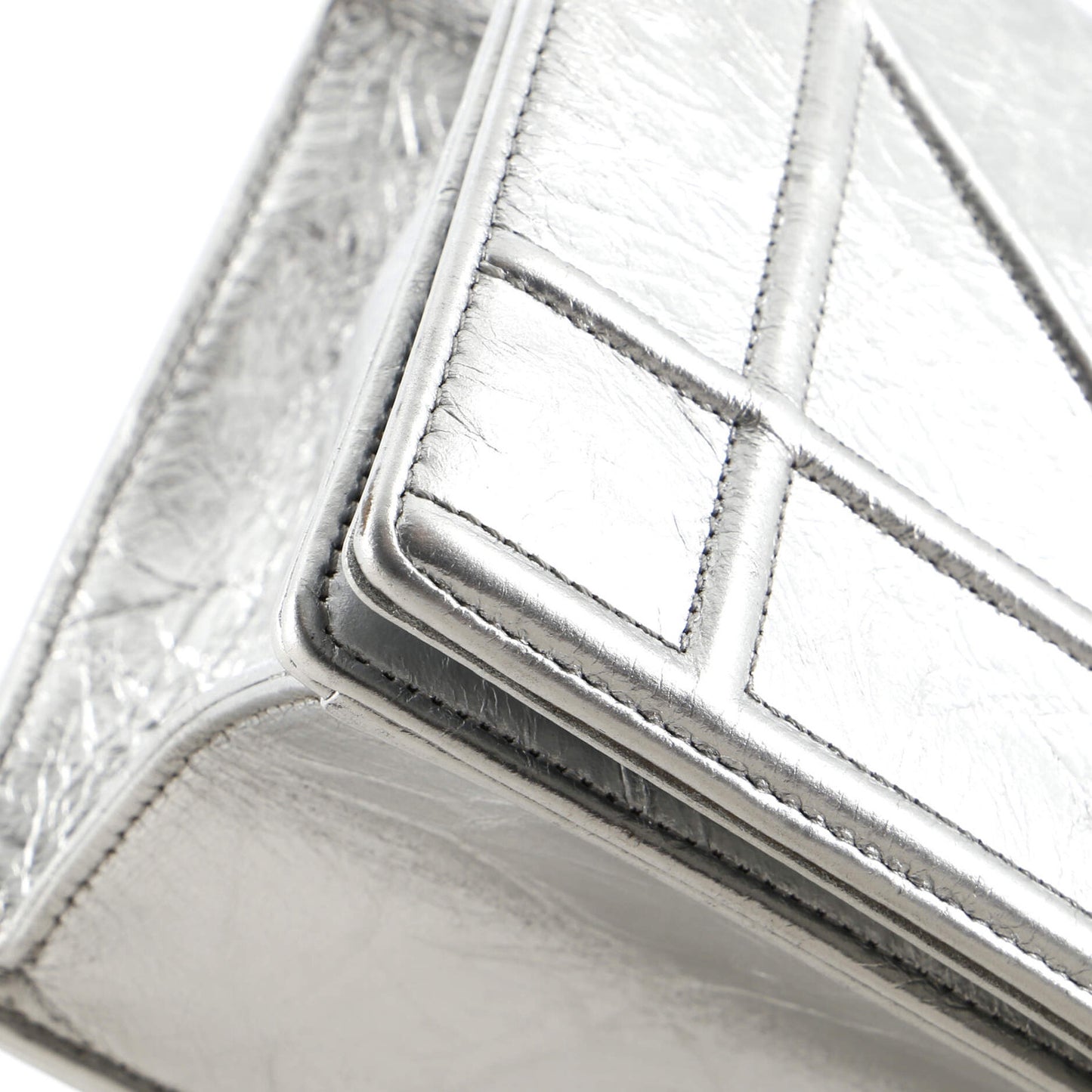 Christian Dior Diorama Clasp Flap Bag Crinkled Lambskin Small