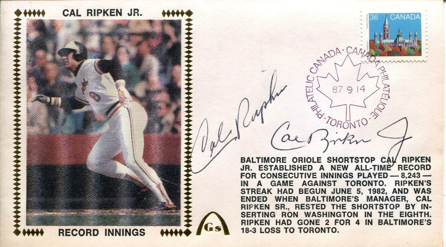 Cal Ripken Jr. & Cal Ripken Sr. Autographed Gateway First Day Cover (Jsa)
