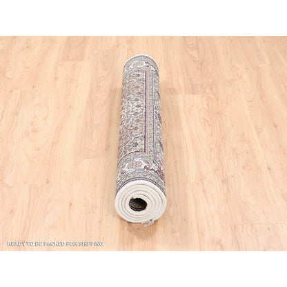 4'X6' Tebraz Mahi Fish Medallion Design Wool And Silk Handknotted Rug