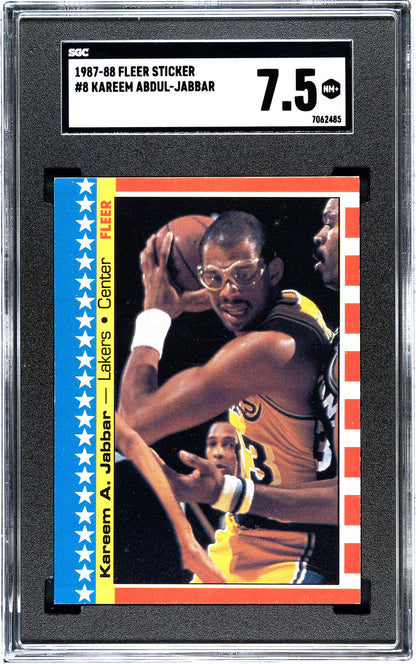 Kareem Abdul-Jabbar 1987 Fleer Sticker #8 Sgc 7.5