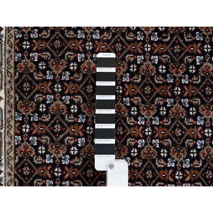 2'5"X20' Black Hand Knotted 175 Kpsi Wool And Silk Herrita Xl Runner Rug