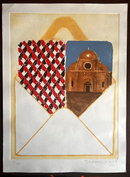 Joe Tilson' Pc From Venice' Etching Signed A Hand Certified