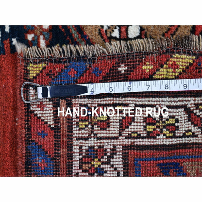 3'9"X12'2" Brown Antique North West Farsian Wide Runner Pile Handmade Rug