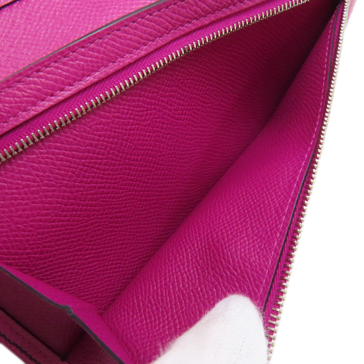wallet HERMES Bearn soufflet Blue Indigo Rose Purple Silver Hardware Long