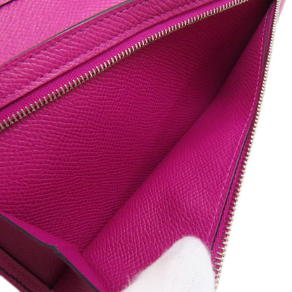 wallet HERMES Bearn soufflet Blue Indigo Rose Purple Silver Hardware Long