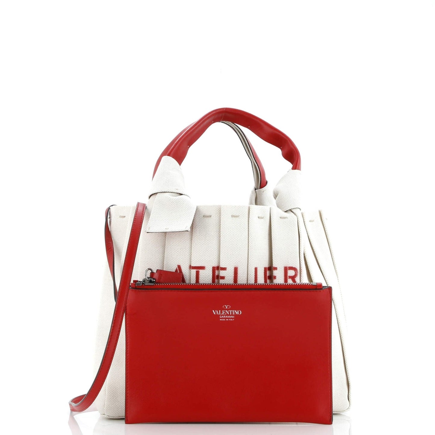 Valentino Garavani Atelier 05 Tote Pleated Canvas Medium