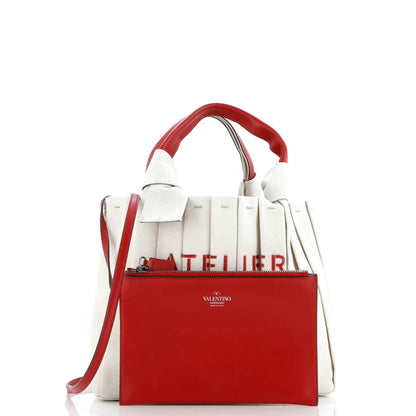 Valentino Garavani Atelier 05 Tote Pleated Canvas Medium