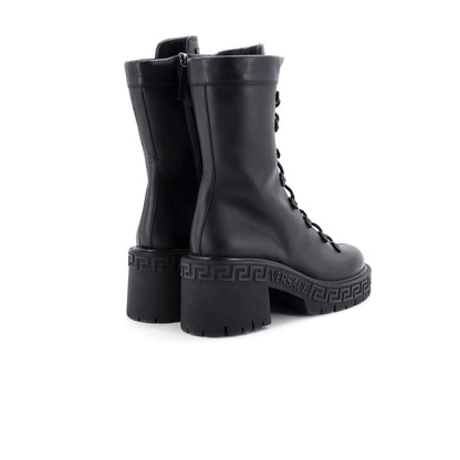 Versace Women'S Greca Platform Combat Boots Leather