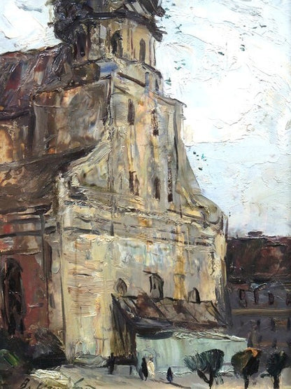 Vladimir Igoshev (1964) Original Oil Painting Old Riga Soviet Impressionism