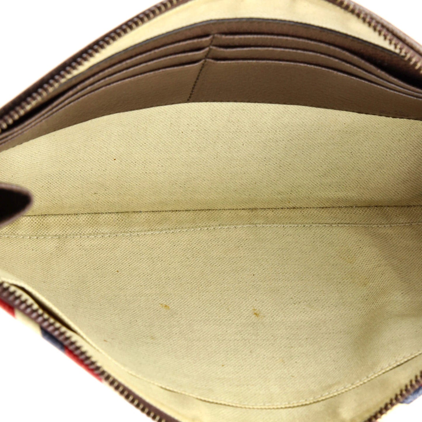 Gucci Courrier Pouch Gg Coated Canvas With Applique