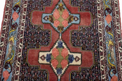 3X13 Ft Vintage Wool Oriental Runner Rug Floral