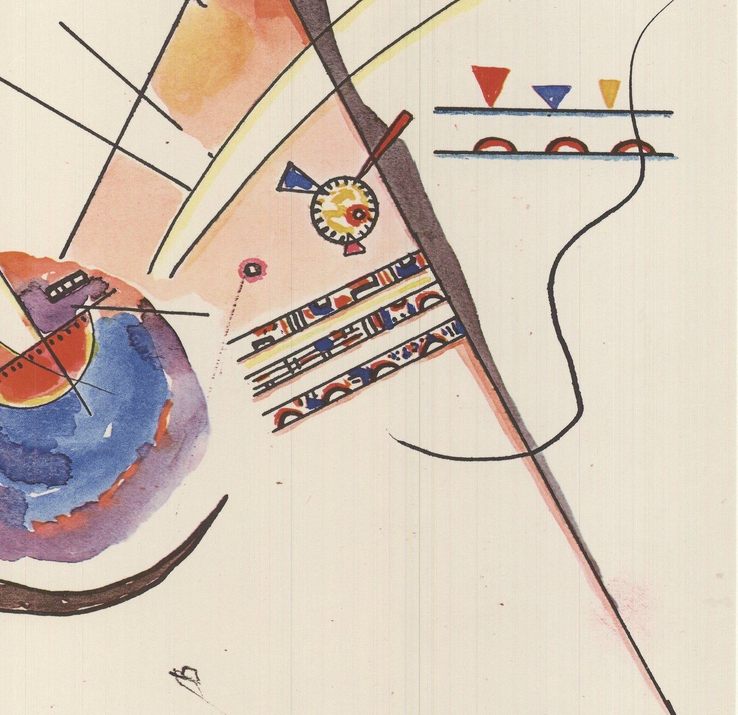Wassily Kandinsky Watercolor From The Hess Guest Book " Offset Lit