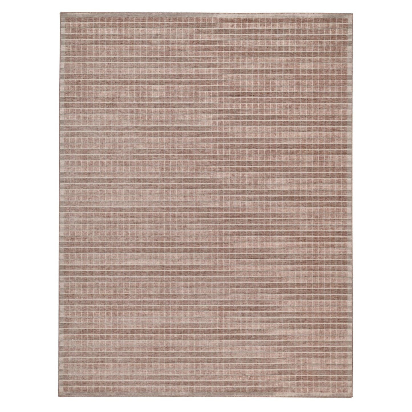 9'X12' Rose Pink Modern Plain Decor Box Design Loomed Knotted Wool Rug