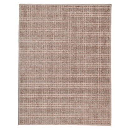 9'X12' Rose Pink Modern Plain Decor Box Design Loomed Knotted Wool Rug
