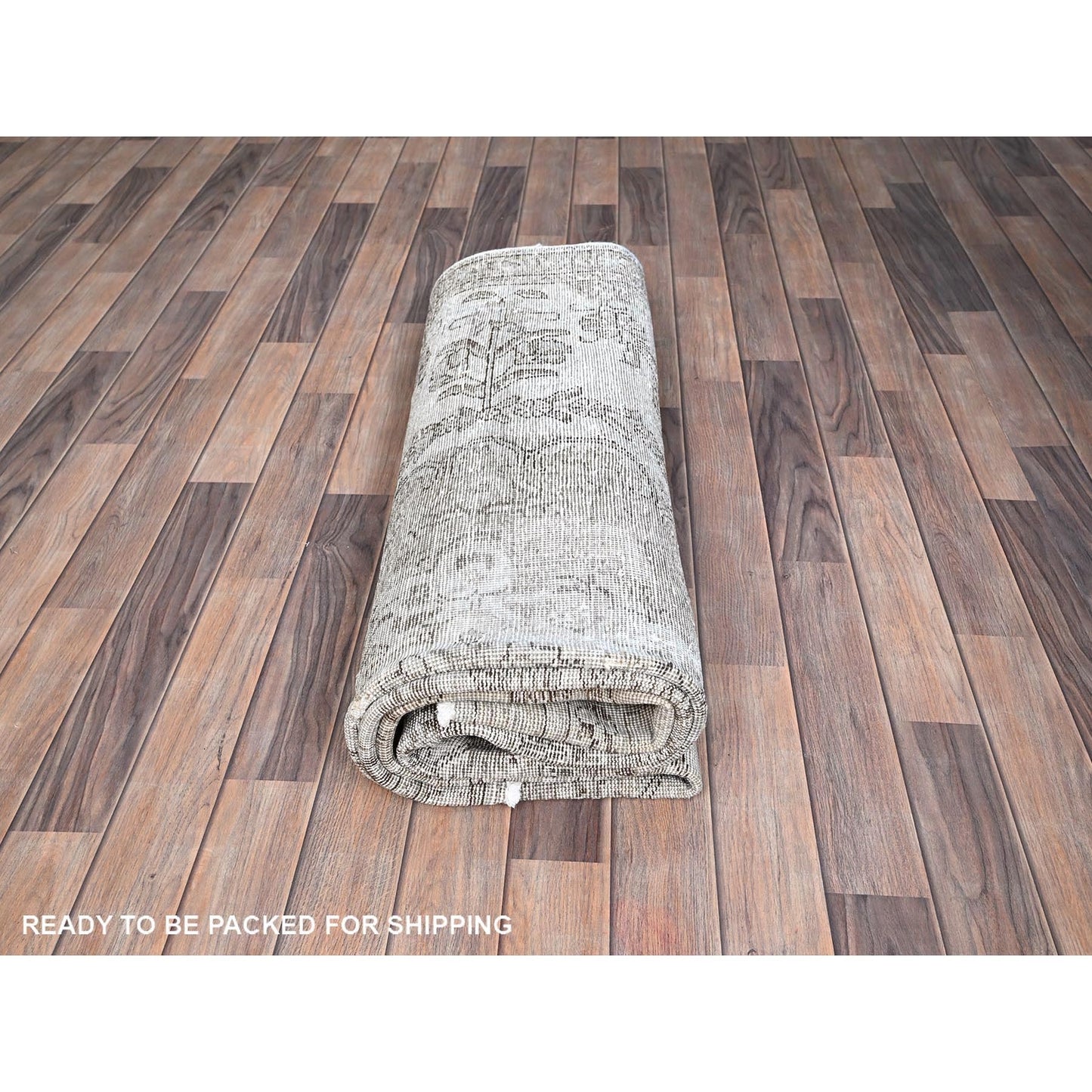 6'3"X9'6" Gray White Wash Cropped Thin Oriental Rug