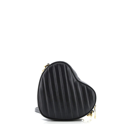 Gucci Interlocking G Heart Shoulder Bag Diagonal Quilted Leather Mini