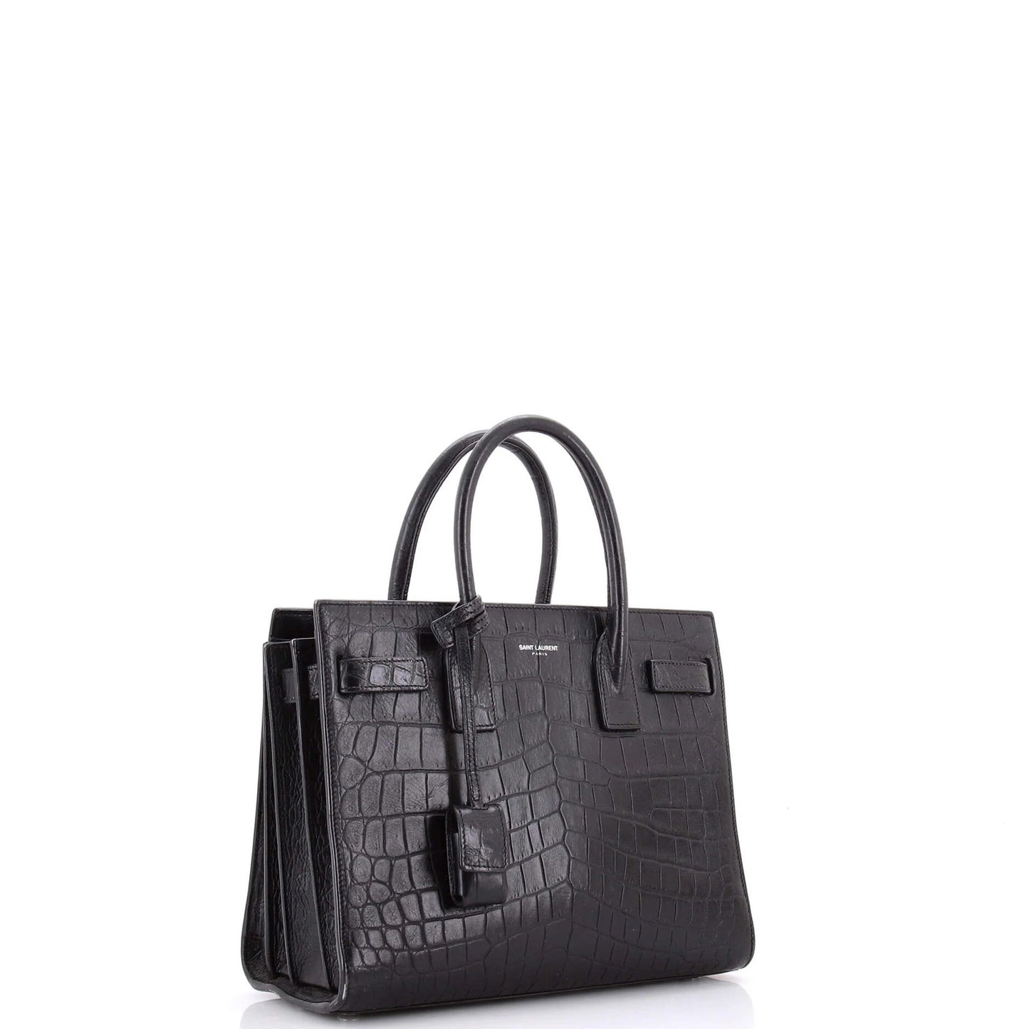 Saint Laurent Sac De Jour Nm Bag Crocodile Embossed Leather Baby