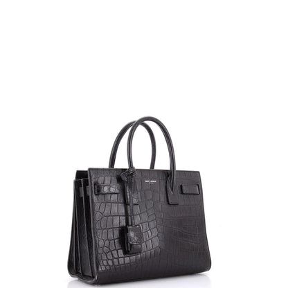Saint Laurent Sac De Jour Nm Bag Crocodile Embossed Leather Baby